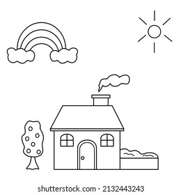 House Coloring Page Perfect for Children Book