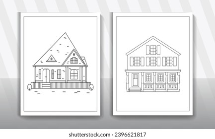 House coloring page, useful as coloring book for kids
