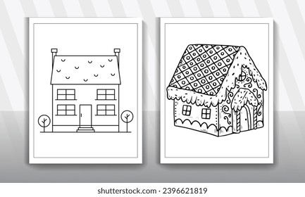 House coloring page, useful as coloring book for kids