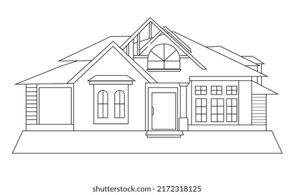 House Coloring Pages Kids Coloring Book Stock Vector (Royalty Free ...