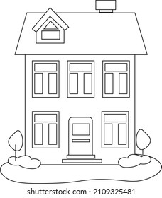 house coloring pages. coloring page for kids , kids coloring book design .simplae coloring page 