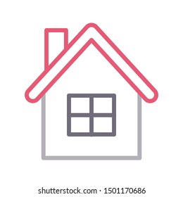 house colour line vector icon