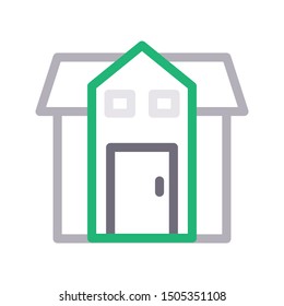 house colour line vector icon