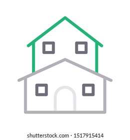 house colour line vector icon