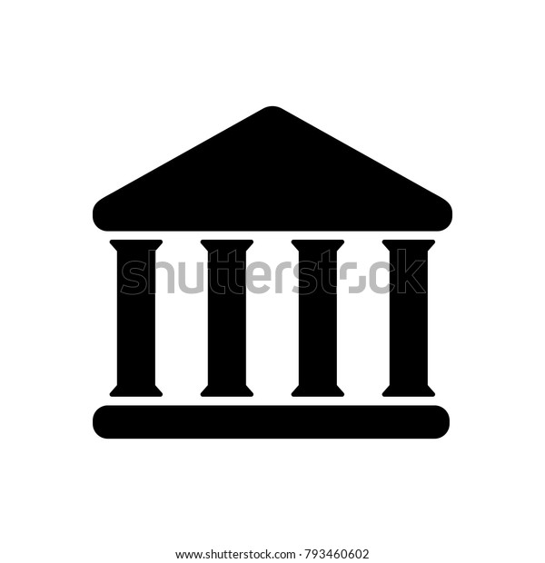 柱のある家のアイコン ギリシャの古典的な柱を持つ銀行 政府 宮中 教育 文化施設の建設 ベクターイラスト のベクター画像素材 ロイヤリティフリー