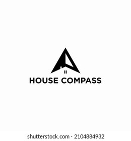 House Compass Logo Design House Illustration Stock Vector (Royalty Free ...