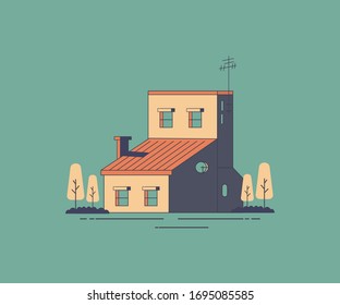 Ilustración de diseño de vectores de arte concepto de casa