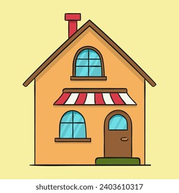 house. Concept isolated. Flat cartoon style vector