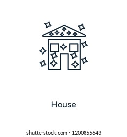 House concept line icon. Linear House concept outline symbol design. This simple element illustration can be used for web and mobile UI/UX.