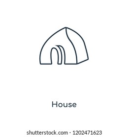 House concept line icon. Linear House concept outline symbol design. This simple element illustration can be used for web and mobile UI/UX.