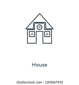 House concept line icon. Linear House concept outline symbol design. This simple element illustration can be used for web and mobile UI/UX.