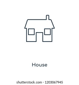 House concept line icon. Linear House concept outline symbol design. This simple element illustration can be used for web and mobile UI/UX.