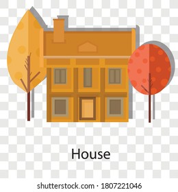 House concept on transparency background. Creative idea design. Flat vector for template, brochure or presentation.
