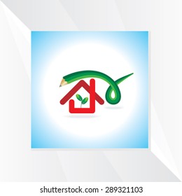 house concept with pencil vector illustration 