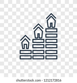 House concept vector linear icon isolated on transparent background, House concept transparency concept in outline style