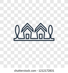 House concept vector linear icon isolated on transparent background, House concept transparency concept in outline style