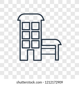 House concept vector linear icon isolated on transparent background, House concept transparency concept in outline style