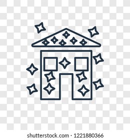 House concept vector linear icon isolated on transparent background, House concept transparency concept in outline style