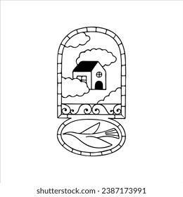 house concept window vector illustration