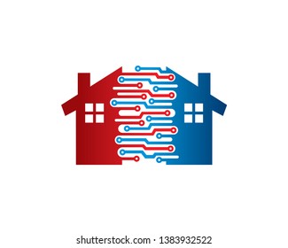 House Connect Technology Logo Template, Icon, Symbol