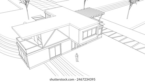 Haus mit Konsole 3D-Illustration