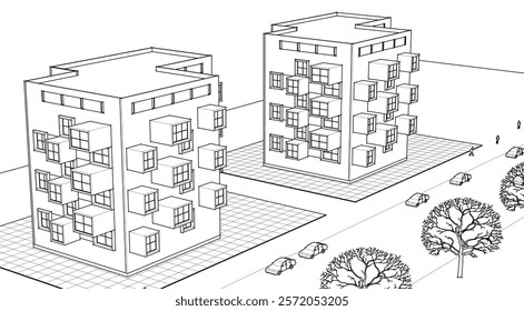 house with consoles urban development