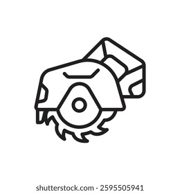 House Construction Circular Saw Outline Icon Vector Illustration