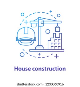 House construction concept icon. Building development idea thin line illustration. Vector isolated outline drawing