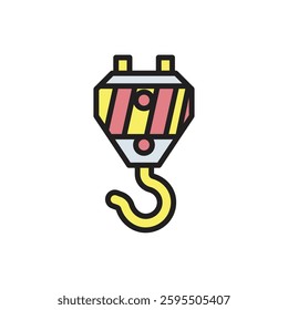 House Construction Crane Hook Icon Vector Illustration
