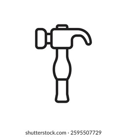 House Construction Hammer Outline Icon Vector Illustration