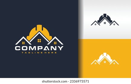 house construction hat helmet logo