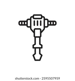 House Construction Jackhammer Outline Icon Vector Illustration