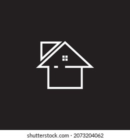 diseño del logotipo de la línea de construcción de viviendas