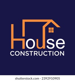 Diseño del logotipo de construcción de la casa concepto sencillo Vector Premium