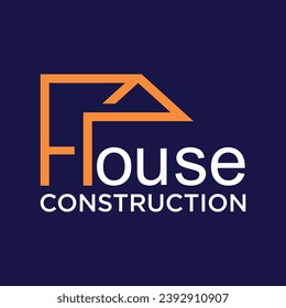 House construction logo design simple concept Premium Vector