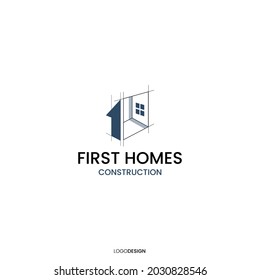 HOUSE CONSTRUCTION AND NUMBER ONE LOGO DESIGN