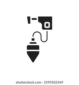 House Construction Plumb Bob Filled Icon Vector Illustration