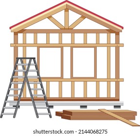 House construction site concept  illustration