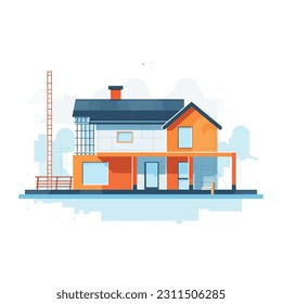 House construction vector isolated on white