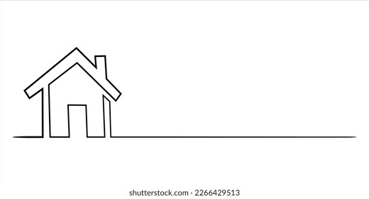 House continuous one line drawing vector illustration