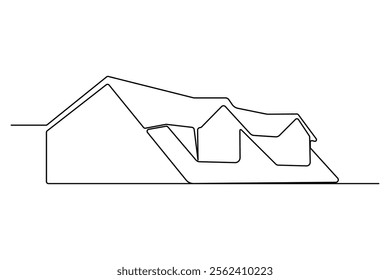 House continuous one line drawing of house icon  Isolated on white background vector illustration
