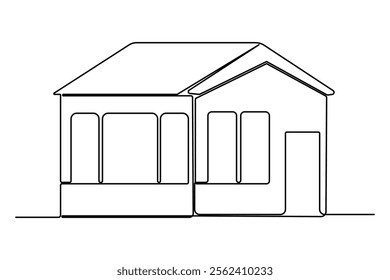 House continuous one line drawing of house icon  Isolated on white background vector illustration
