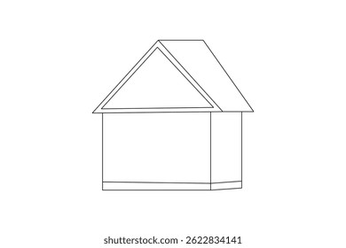 House continuous single line art celebration decoration concept outline vector illustration
