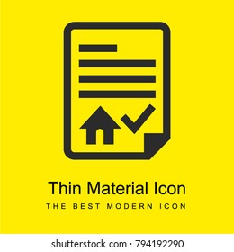 House Contract bright yellow material minimal icon or logo design