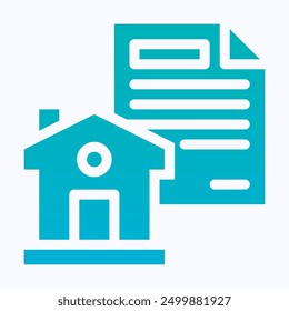 House Contract Icon, Mortgage Process, House Agreement Icon, Isolated Gradient Vector Icon.
