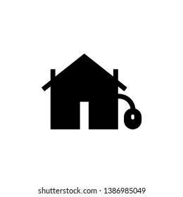 House controlling concept sign - House with mouse icon