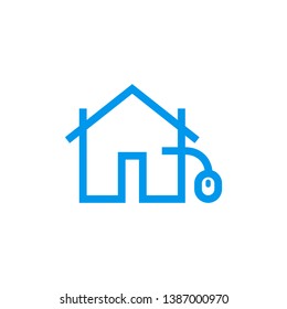 House controlling concept sign - House with mouse icon