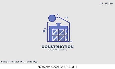 House contruction Logo design vector symbol icon illustration