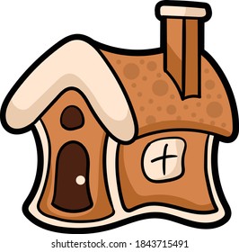 House cookie cartoon christmas vector