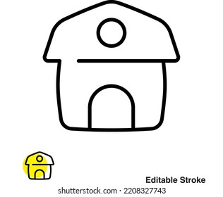 House Cottage Vector Line Icon Eps